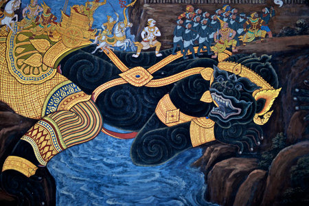 Painting on the wallの写真素材