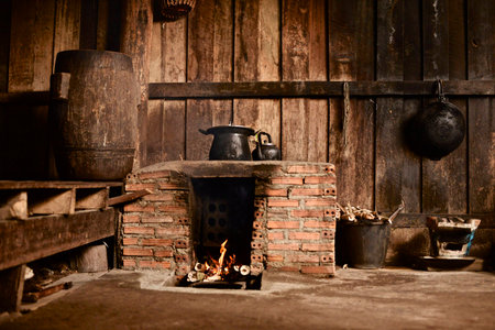 Old fireplaceの写真素材