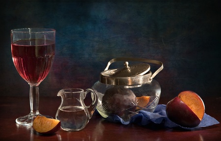 still life with glass wareの写真素材