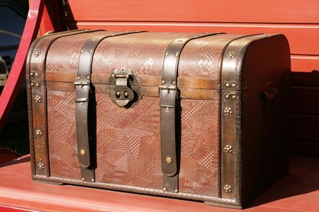 Ancient chest for passengers of the carriageの写真素材