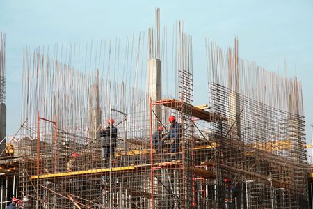 Installation of armature on construction of a building