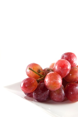 bunch of red grapes isolatedの写真素材
