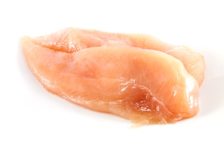 raw chicken on white backgroundの写真素材