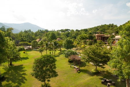 resort around with moutainのeditorial素材