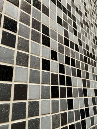 Black and white and gray mosaic wall claddingの写真素材
