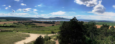 View of the open landscape in summer lightの写真素材