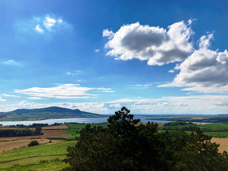 View of the open landscape in summer lightの写真素材