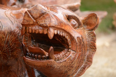 Tiger Wood carving is a craft and an art that is beautifulの写真素材
