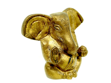 Ganesha statue isolated on white backgroundの写真素材