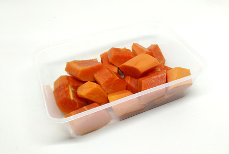 papaya isolated on white backgroundの写真素材