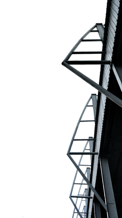 steel structures metal construction roofs isolated on white backgroundの写真素材