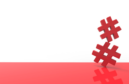 Group of Hashtag icon isolated on white background.3D Illustration.の写真素材