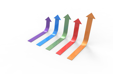 Colorful arrow. Growing business concept.3D rendering.