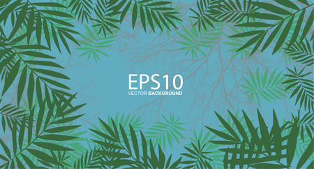 tropical green leaf pattern backgroundのイラスト素材