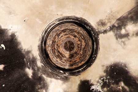 Ancient Buddha statues placed on brick walls in Thai temples.の写真素材