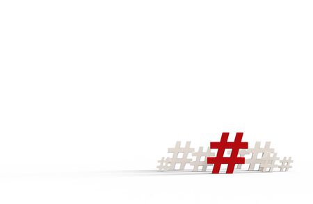 Group of hashtag icon isolated on white background. 3D Illustration.の写真素材