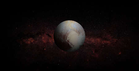 Pluto on space background.