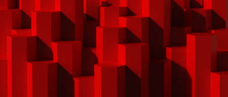 Red Hexagon pattern backdrop background. 3D rendering.の写真素材