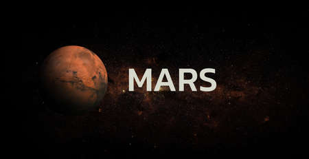 Mars on space background.の写真素材