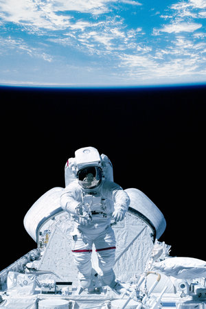 Astronaut and spaceship.の写真素材