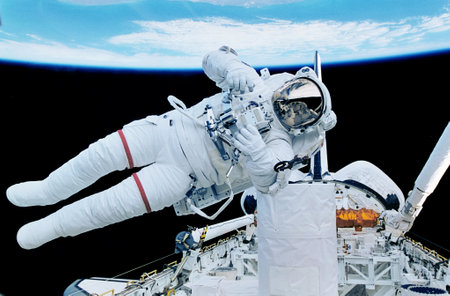 Astronaut and spaceship.の写真素材