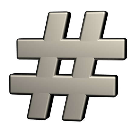 Hashtag icon isolated on white background. 3D Illustration.の写真素材