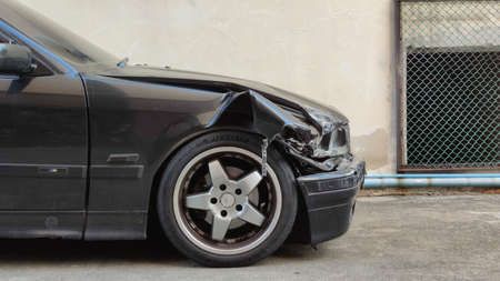 BANGKOK, THAILAND - May 20, 202 2: BMW car accident Broken headlights and bumpersのeditorial素材