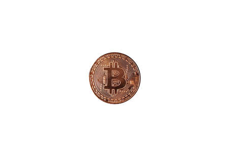 Bitcoin crypto currency isolated on white background.の写真素材