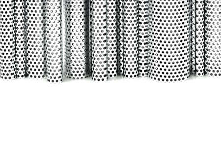 Silver pipes isolated on white background. 3D rendering.の写真素材