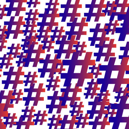 Colorful gradient hashtag random pattern background. Illustration.の写真素材