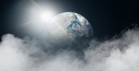 Planet Earth with on space background. Elements of this image furnished .