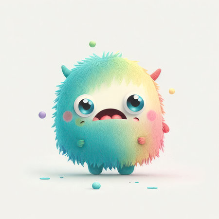 Little monster isolated on white background. Ai generated.の素材