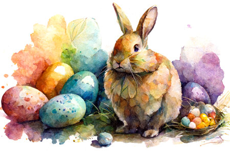 Happy easter day background. Ai generated.の素材