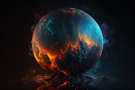 Imagery of imaginary planets for your cosmic image. Ai generated.の写真素材