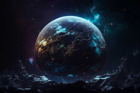 Imagery of imaginary planets for your cosmic image. Ai generated.の写真素材