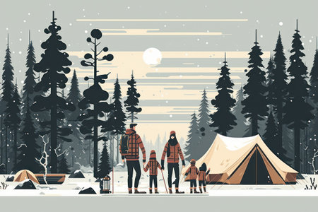 Families who spend time traveling together. Ai generated.の素材