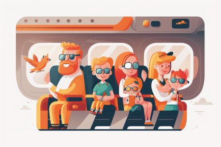 Families who spend time traveling together. Ai generated.の素材