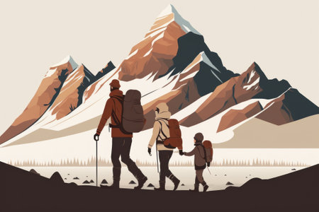 Families who spend time traveling together. Ai generated.の素材