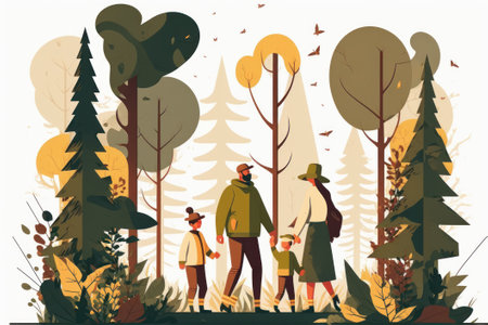 Families who spend time traveling together. Ai generated.の素材