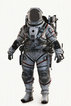 Space suits isolated on white background.  Ai generated.の素材
