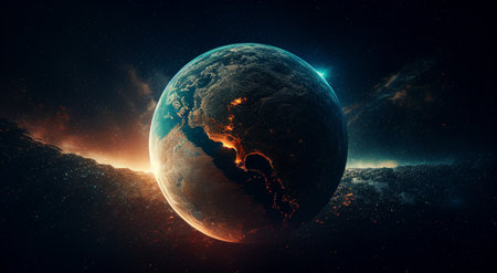 Imagery of imaginary planets for your cosmic image. Ai generated.の素材