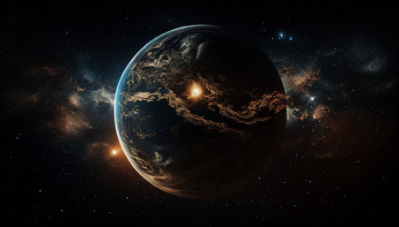 Imagery of imaginary planets for your cosmic image. Ai generated.の素材