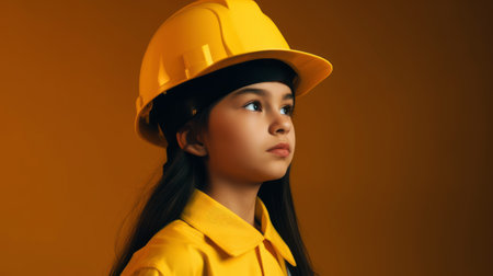 Cute engineer architect kid. Future career concept. ai generated.の素材