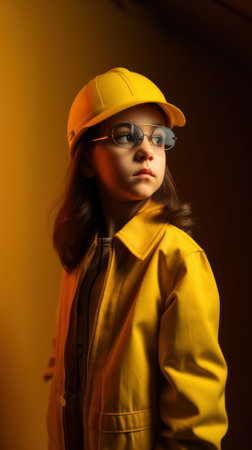 Cute engineer architect kid. Future career concept. ai generated.の素材