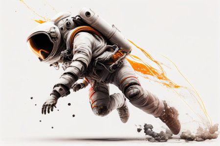 Space suits isolated on white background.  Ai generated.の素材
