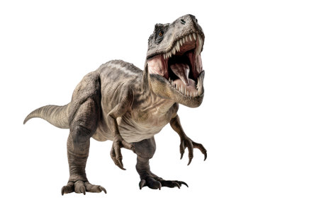 T-Rex dinosaur isolated on transparent background. Ai generated.の素材