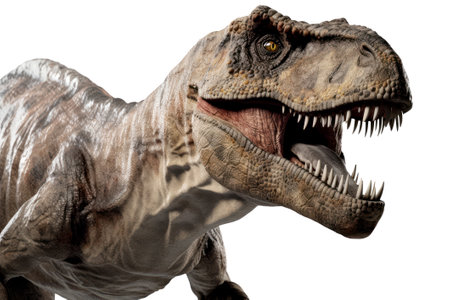 T-Rex dinosaur isolated on transparent background. Ai generated.の素材
