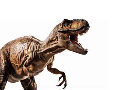 T-Rex dinosaur isolated on white background. Ai generated.の素材