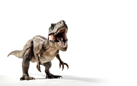 T-Rex dinosaur isolated on white background. Ai generated.の素材