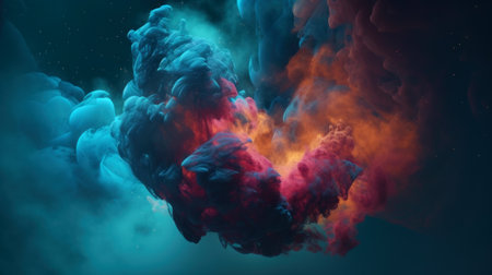 Space and glowing nebula background.  Ai generated.の素材
